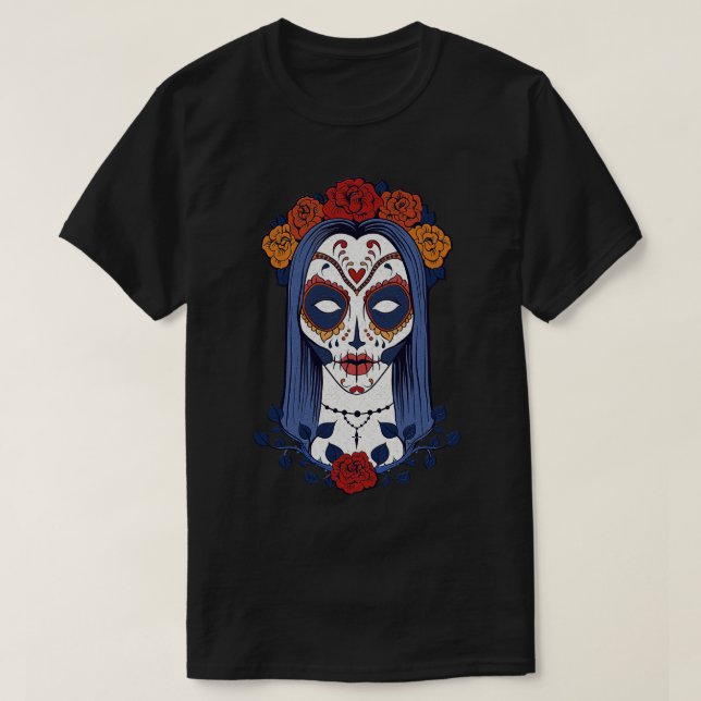 La Catrina Azul T-Shirt (Design Front)