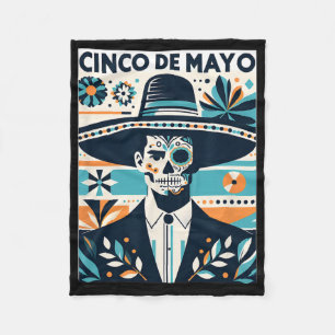La Catrina Cinco De Mayo Men's Fiesta Fleece Blanket