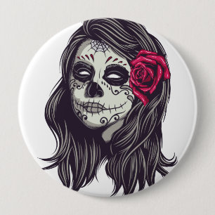 La Catrina - Dia De Los Muertos 10 Cm Round Badge