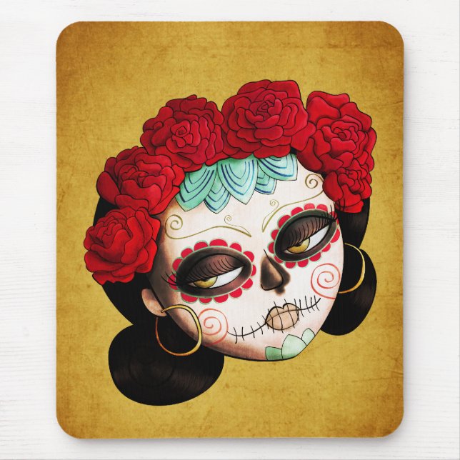 La Catrina - Dia de Los Muertos Girl Mouse Mat (Front)