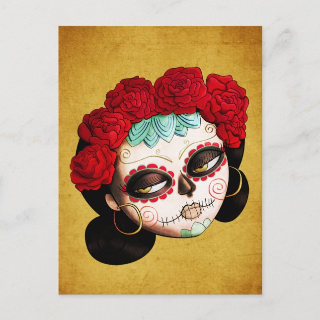 La Catrina - Dia de Los Muertos Girl Postcard (Front)