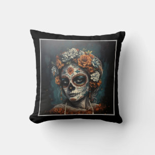 La Catrina Eternal Spirit Dia de los Muertos Cushion