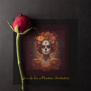 La Catrina Marigold Dia de los Muertos Sugar Skull