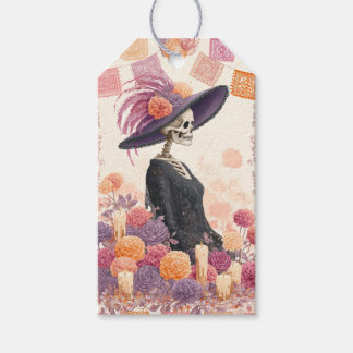 La Catrina Skeleton Lady Day of the Dead Decoupage Gift Tags