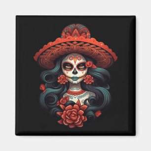 La Catrina Sugar Skull Day Of Government Agencyd Magnet