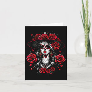 La Catrina Women Dia De Los Muertos Latina Cinco D Card