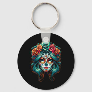 La Catrina Women Dia De Los Muertos Latina Cinco D Key Ring