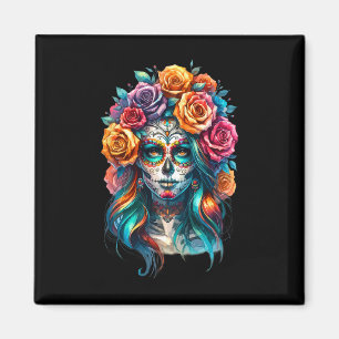 La Catrina Women Dia De Los Muertos Latina Cinco D Magnet