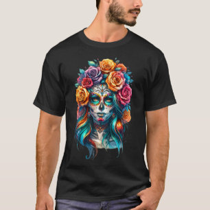 La Catrina Women Dia De Los Muertos Latina Cinco D T-Shirt