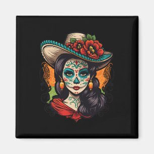La Catrina Women Dia De Los Muertos Latina Magnet