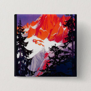 La Chaine De Mont-Blanc Vintage PosterEurope 15 Cm Square Badge