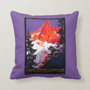 La Chaine De Mont-Blanc Vintage PosterEurope Cushion