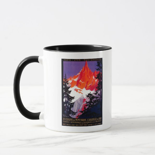 La Chaine De Mont-Blanc Vintage PosterEurope Mug (Left)