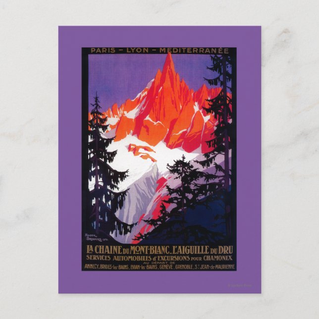 La Chaine De Mont-Blanc Vintage PosterEurope Postcard (Front)