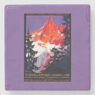 La Chaine De Mont-Blanc Vintage PosterEurope Stone Coaster