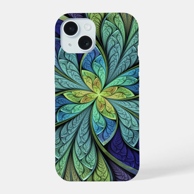 La Chanteuse IV Abstract Stained Glass Pattern iPhone 15 Case (Back)