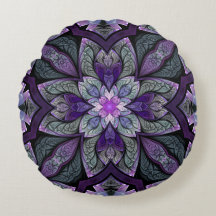 La Chanteuse Violett Round Throw Pillow