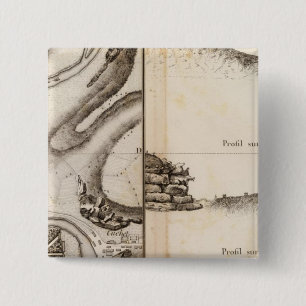 La Charente Atlas Map 15 Cm Square Badge