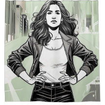 "LA CHICA BRAVA" SHOWER CURTAIN - FIERCE