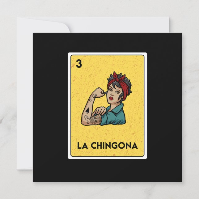 La Chingona Mexican Lottery Bingo Game Card Player (Front)