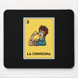 La Chingona Mexican Lottery Bingo Game Card Player Mouse Mat
