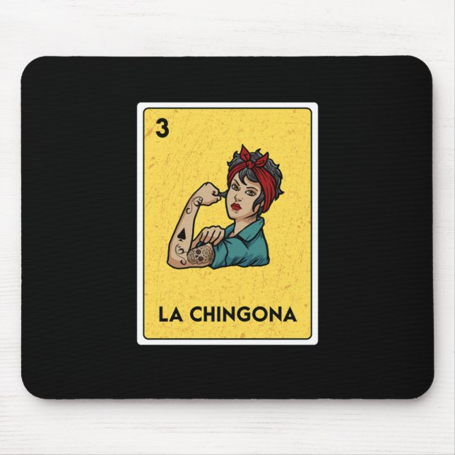 La Chingona Mexican Lottery Bingo Game Card Player Mouse Mat (Front)