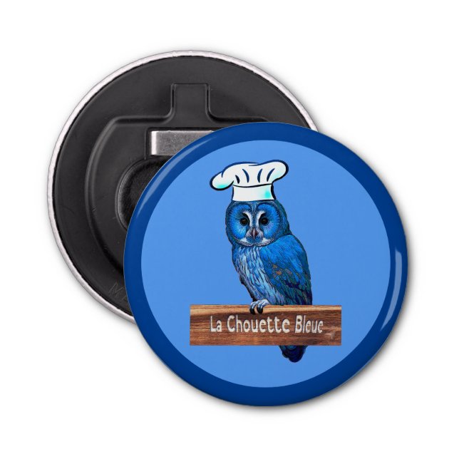 La Chouette Bleue Cafe Bottle Opener (Front)
