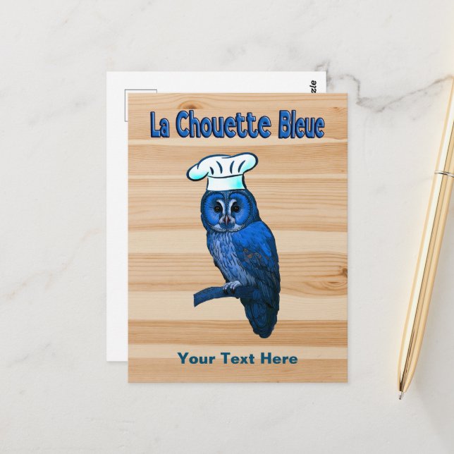 La Chouette Bleue Cafe Postcard (Front/Back In Situ)