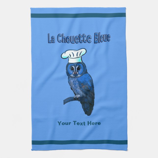 La Chouette Bleue Cafe Tea Towel (Vertical)