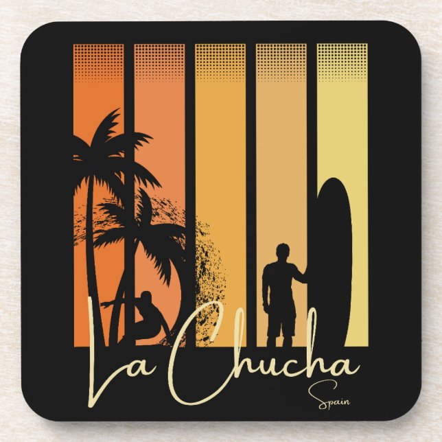 La Chucha Spain Surfing Beach Coaster (Front)