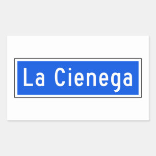 La Cienega Boulevard, Los Angeles, CA Street Sign Rectangular Sticker