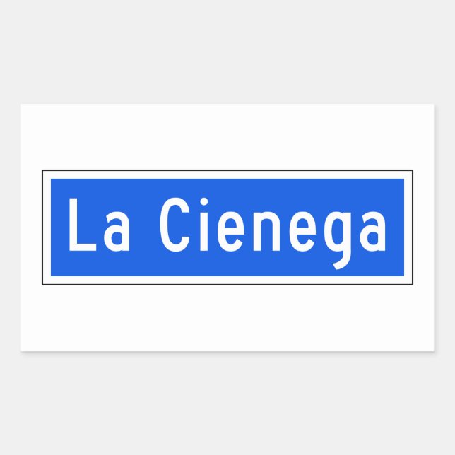 La Cienega Boulevard, Los Angeles, CA Street Sign Rectangular Sticker (Front)