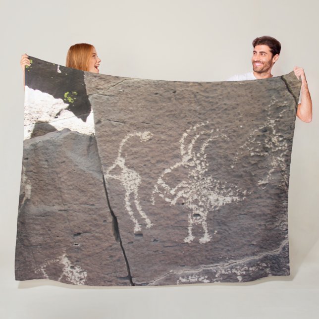 La Cieneguilla Petroglyph Site Santa Fe Fleece Blanket (In Situ)