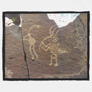 La Cieneguilla Petroglyph Site Santa Fe Fleece Blanket
