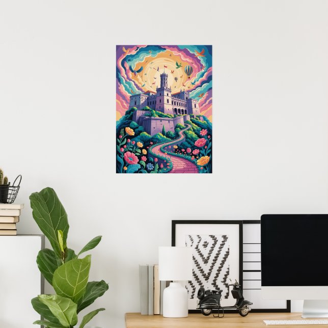 La Citadelle Fantasy Castle Colourful Poster (Home Office)