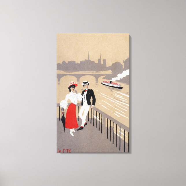 La Cite Art Deco Scene Canvas Print (Front)
