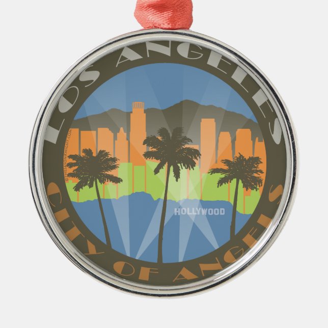 LA City of Angels Beachy Metal Tree Decoration (Front)