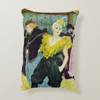 La Clownesse (Clown) Cha-U-Kao by Toulouse Lautrec Decorative Cushion