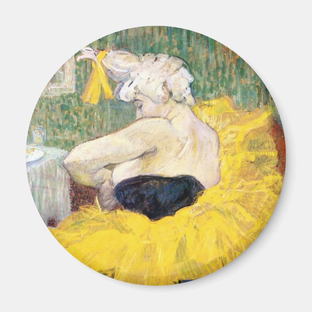 La Clownesse (Clown) Cha-U-Kao by Toulouse Lautrec Magnet (Front)