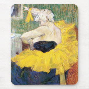 La Clownesse (Clown) Cha-U-Kao by Toulouse Lautrec Mouse Mat