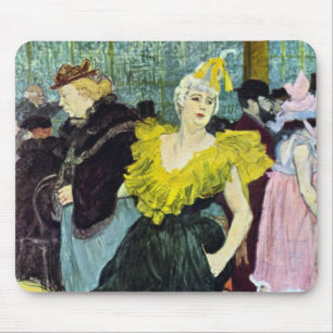 La Clownesse (Clown) Cha-U-Kao by Toulouse Lautrec Mouse Mat