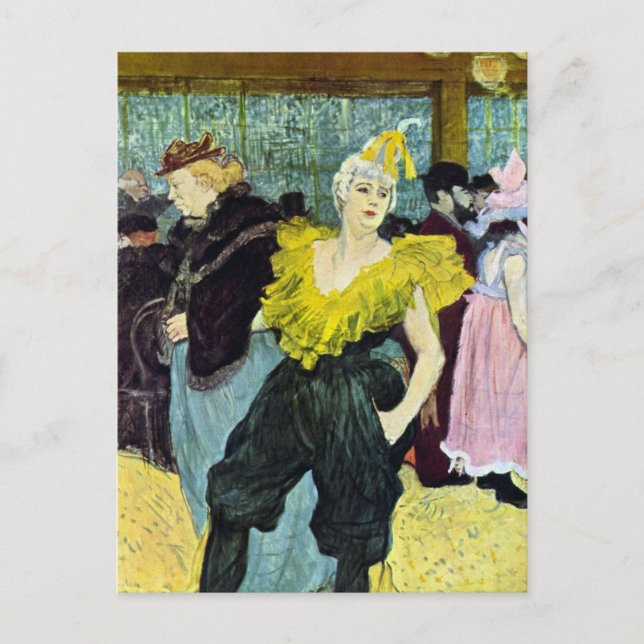 La Clownesse (Clown) Cha-U-Kao by Toulouse Lautrec Postcard (Front)