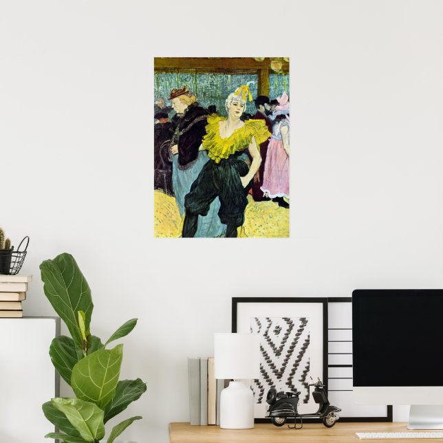 La Clownesse (Clown) Cha-U-Kao by Toulouse Lautrec Poster (Home Office)
