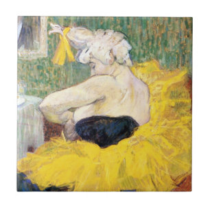 La Clownesse (Clown) Cha-U-Kao by Toulouse Lautrec Tile