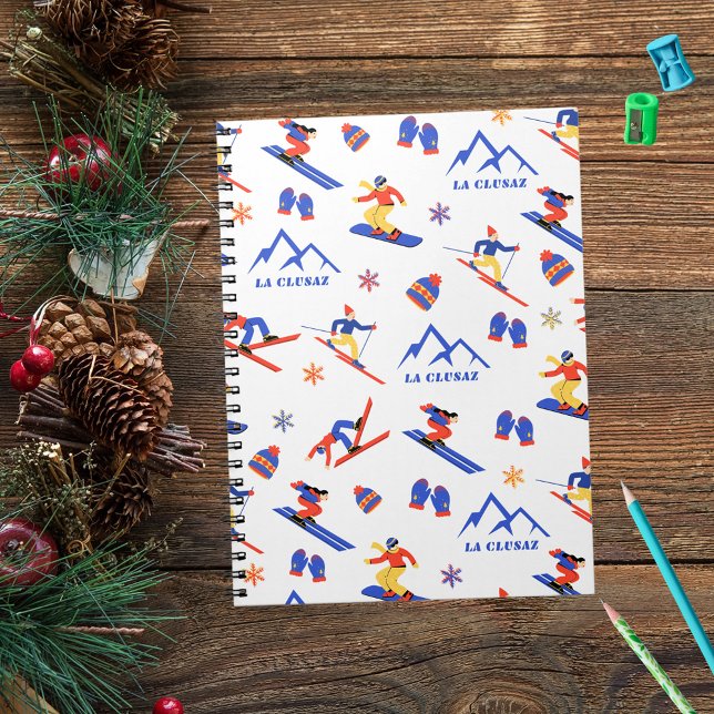La Clusaz France Ski Snowboard Pattern Notebook (Creator Uploaded)