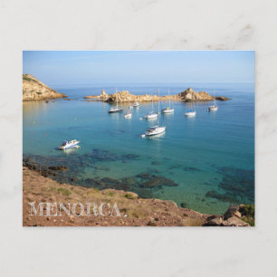 la coast de la isla de Menorca postal Postcard