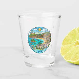 La Concha Beach Spain Shot Glass