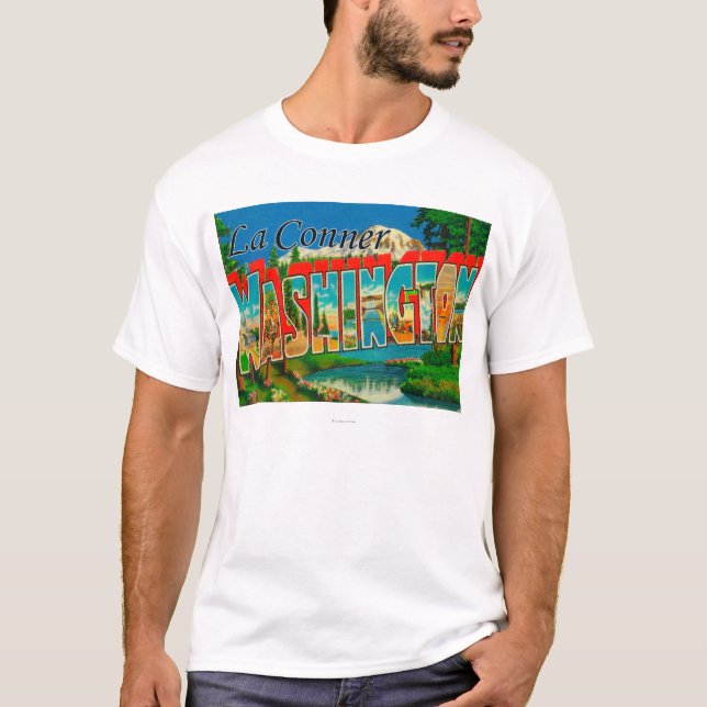 La Conner, Washington - Large Letter Scenes T-Shirt (Front)