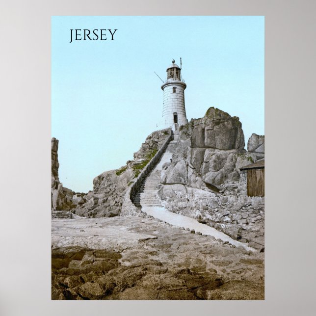 La Corbière Lighthouse in Jersey (1900) Poster (Front)