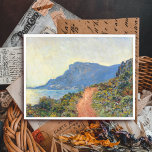 La Corniche near Monaco by Claude Monet Postcard<br><div class="desc">In Monet’s time La Corniche was a narrow mountain track; nowadays, it is the main road between Nice and Monaco. Here the sun is high, the lone walker’s shadow short. Monet’s colours glisten: red, green, blue – everything shimmers in the sunlight. Transfer this image to the product you want. My...</div>